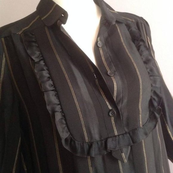 Vintage Black SILK Midi Dress by Mila Schon Italy - Picture 4 of 7